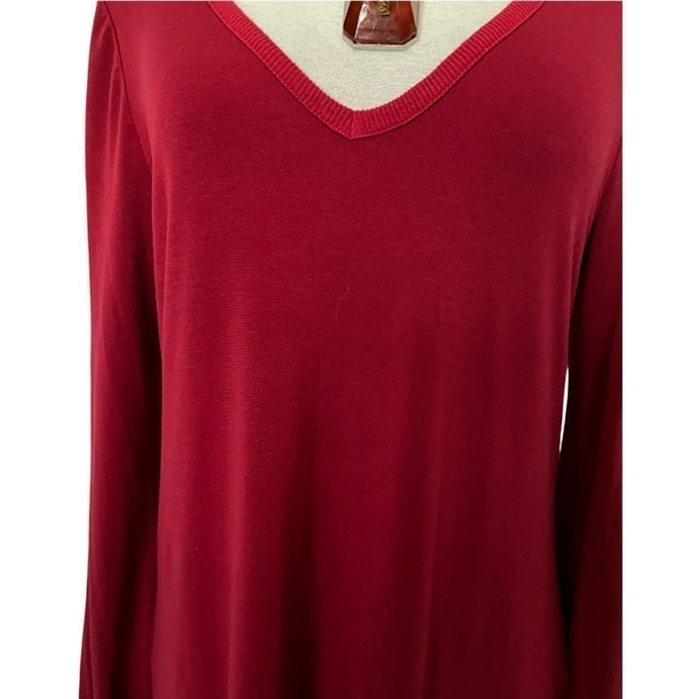 Michael Stars Long Sleeve Cold Shoulder Red Shift Dress Women's Size S - Picture 5 of 12